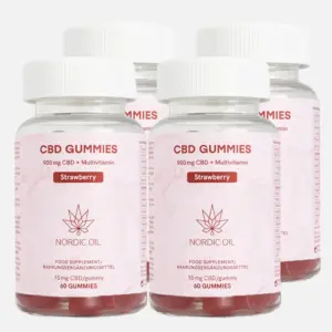 Nordic Oil 4x CBD Fruchtgummis (900mg) Erdbeere